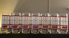 COCA COLA COKE DRINKING GLASSES SET OF 7 TIFFANY STYLE 16 OZ. COLLECTORS VINTAGE