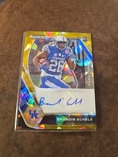 Brandin Echols 2021 Panini Prizm Draft Picks Yellow Ice #DPA-BRA Auto