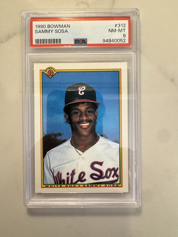 Bowman 1990 Sammy Sosa #312 Rookie PSA 8 White Sox
