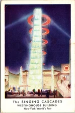 The Singing Cascades Westinghouse Building New York World's Fair 1940 Postcard