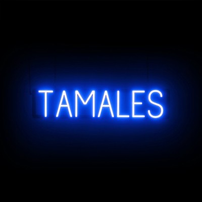 SpellBrite TAMALES Sign | Neon Tamales Sign Look, LED Light | 28.8'' x 6.3''