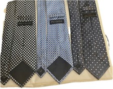 Jos A Bank 100 Silk Tie Geometric Necktie Classic Black Blue Gray QTY 3
