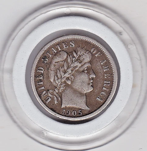 1905    Barber   Dime  (90% Silver)  Coin