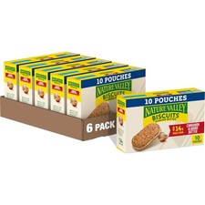 Nature Valley Biscuit Sandwiches, Cinnamon Almond Butter, 10 Bars Pack of 6 