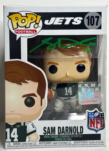 Sam Darnold Signed Football New York Jets Funko #107 BAS WC09986