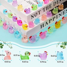 Mini Resin Animals Figures to Hide 72 PCS Luminous Tiny Miniature Figurines B...