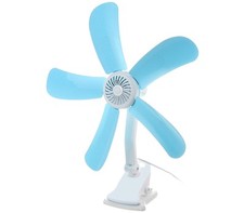 Ventilatore con Pinza Scrivania Tavolo Doppio Snodo 5 Pale Casa Ufficio J599