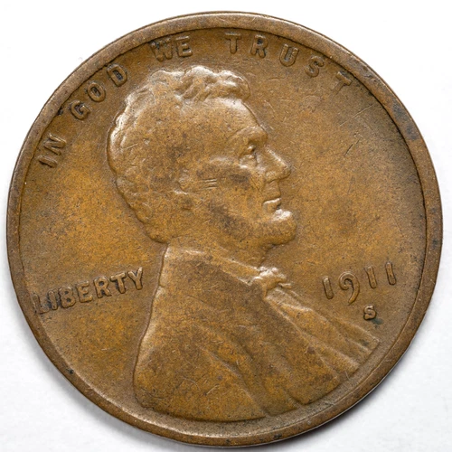 1911-S Lincoln Wheat Penny Very Fine (VF) - San Francisco Mint