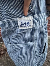 1940s LEE UNION-ALLS Hickory Stripe Gorgeous Pair Super Clean Good Size M !!