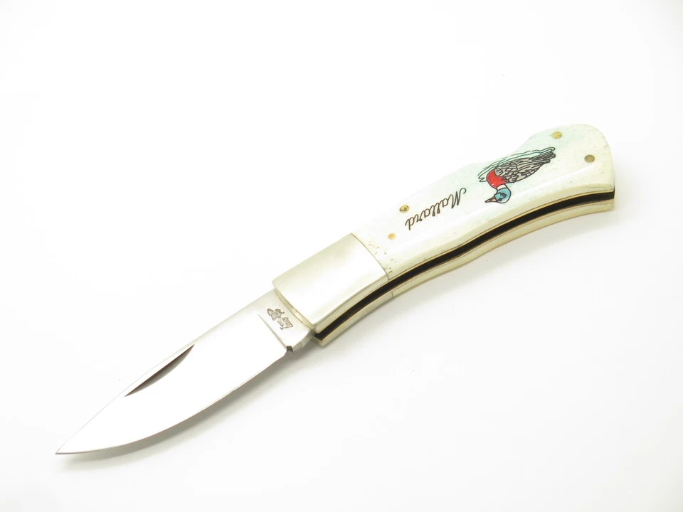 Vintage 1980s Frost Cutlery Seizo Imai Seki Japan Mallard Duck Lockback Knife - Image 2 of 4