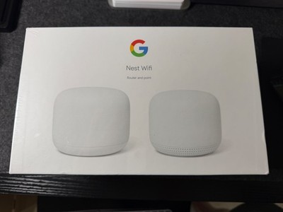 Google Nest Wifi Mesh System 2-Pack Snow Router & Point with Google Assistant