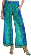 NWT 295 Johnny Was Villa Silk Pant XL Diomedes Print