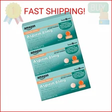 Amazon Basic Care Aspirin 81 mg Pain Reliever (NSAID) Chewable Tablets, Low Dose