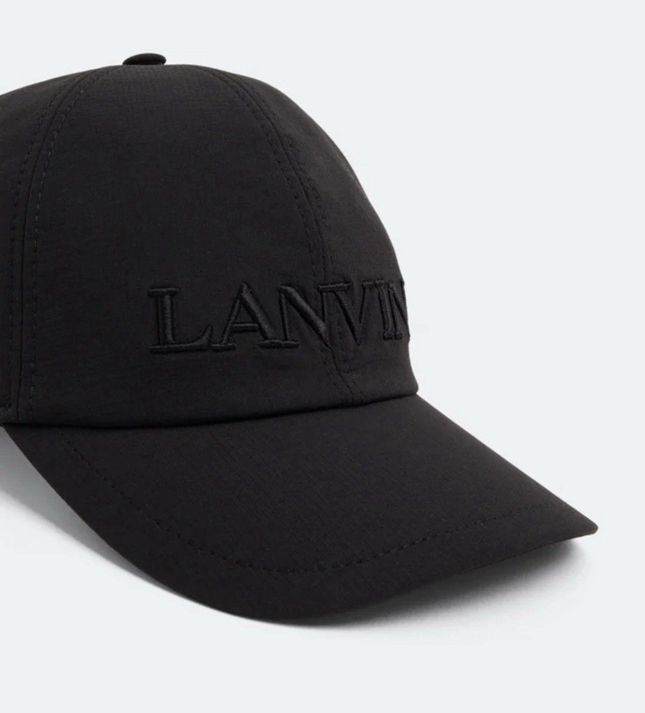 LANVIN Black Embroidered Logo Baseball Cap – Adjustable Strapback