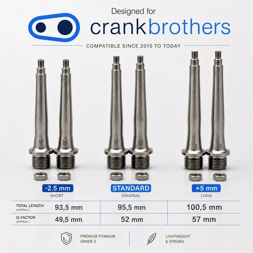 CRANKBROTHERS Titanium Pedal Spindles 2010+ Eggbeater Candy Mallet Ti Upgrade