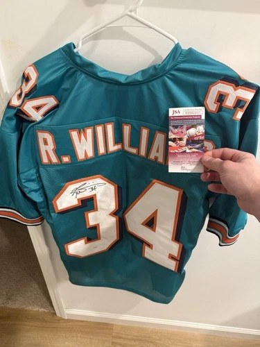 Ricky Williams Autographed Miami Dolphins Teal Replica Football Jersey JSA