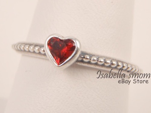 ONE LOVE Authentic PANDORA Red HEART RING 7.5~56 190896SGR NEW - Picture 1 of 5