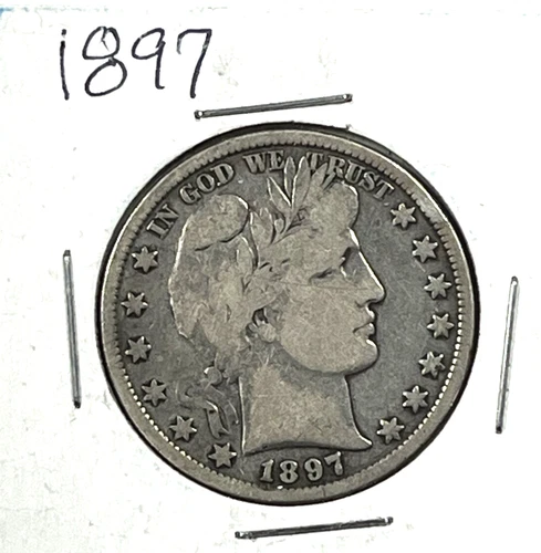 1897 Barber Half Dollar : Very Good + Details