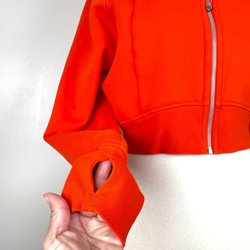 Lululemon Hoodie Women 0 Scuba Full-Zip Cropped Sweatshirt Solar Orange W3GE0S - Picture 2 of 11