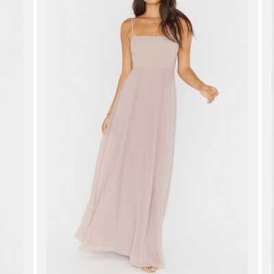 Lauren Tie Maxi Dress ~ Soft Beige Chiffon M