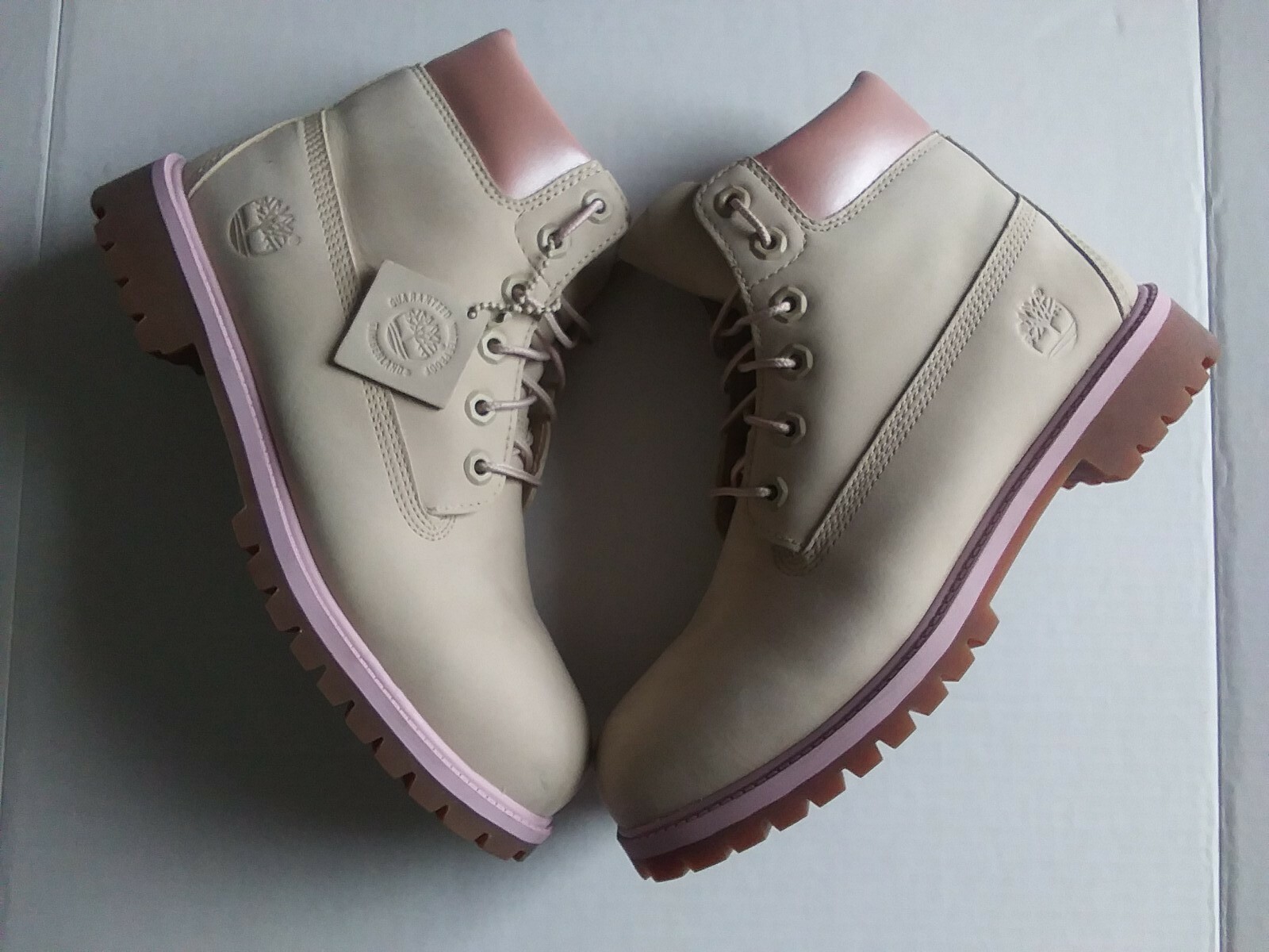 Timberland Boots Womens Beige Pink Size 