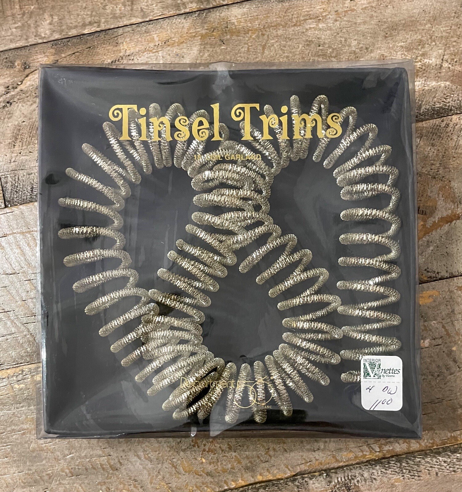 Dept 56 Tinsel Trim Garland Coil 18" Gold Wire Metal Sealed In Original