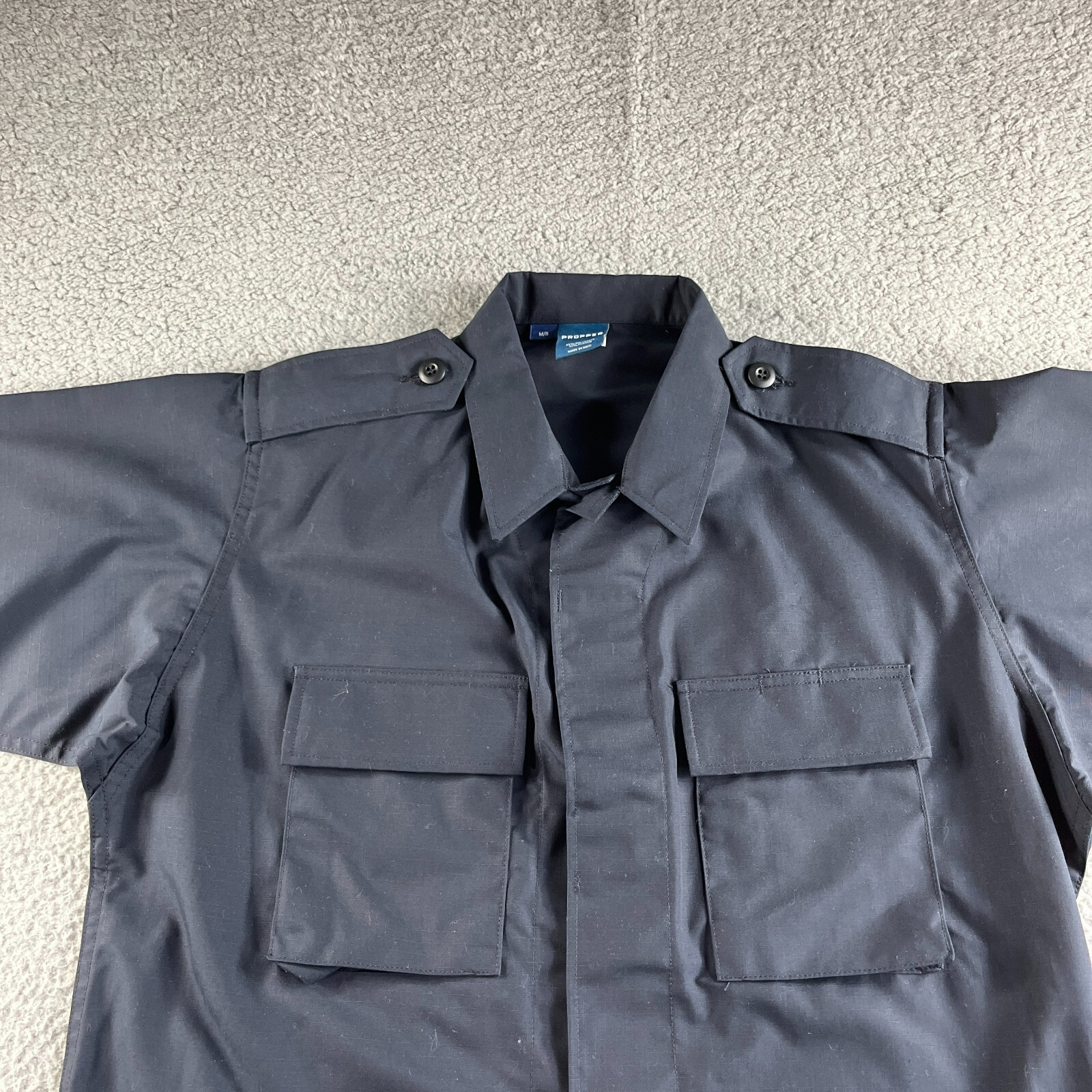 NEW Propper Shirt Mens Medium Black Tactical Ripstop Uniform BDU Short Sleeve