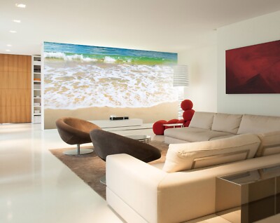 3D Waves Sandy Beach ZHU444 Wallpaper Wall Mural Removable Self-adhesive Ann
