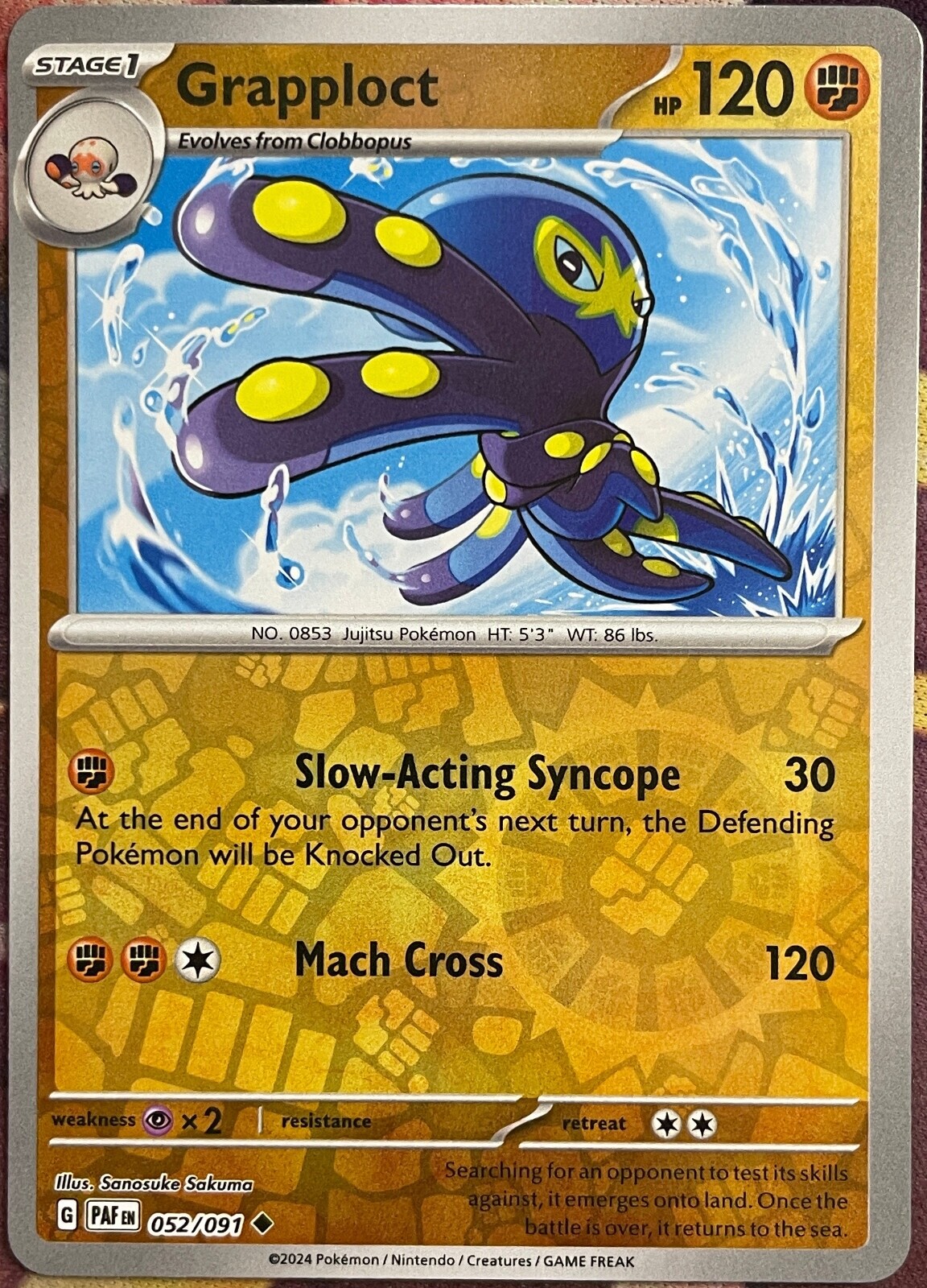 Grapploct - Reverse Holo - 052/091 - Paldean Fates - NM/M