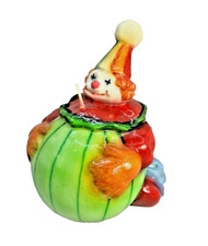 Rainbow CLOWN Leadless Wax Candle Rosenthal Netter Italy VINTAGE (5"x4.25")