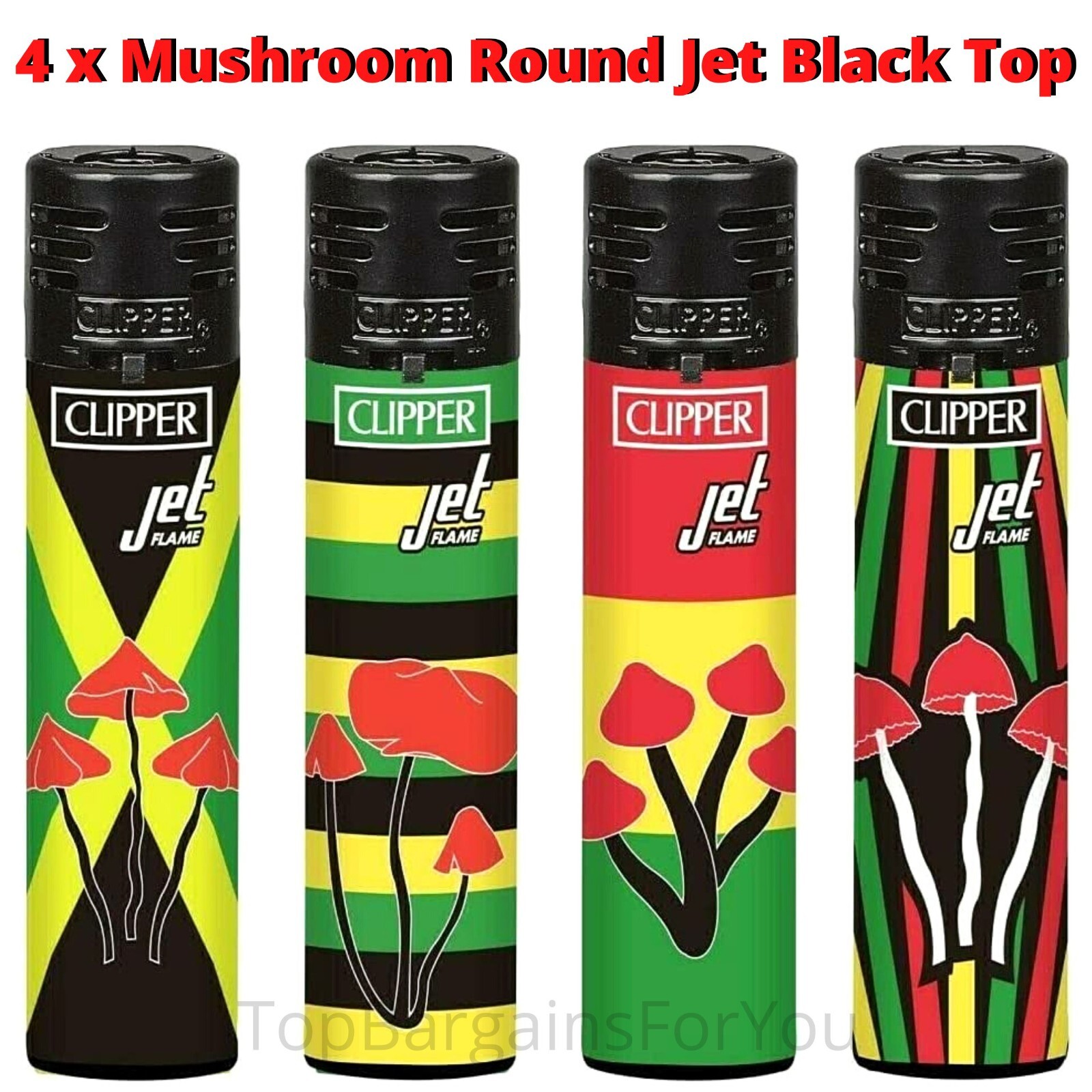 Clipper Lighter Full Set ROUND JET BLACK SILVER TOP Windproof Gas