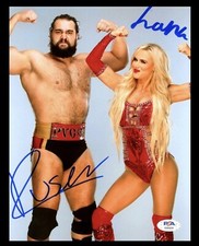 WWE RUSEV AND LANA HAND SIGNED AUTOGRAPHED 8X10 PHOTO WITH PROOF AND PSA COA 3