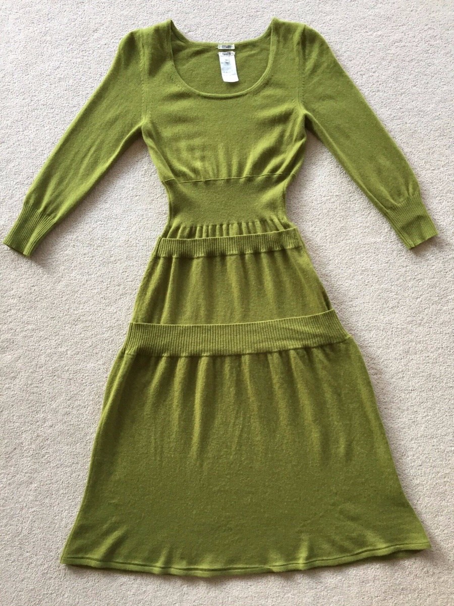 slim fit dress slacks ARMET opaline green round-neck dress 100% cashmere main image 0