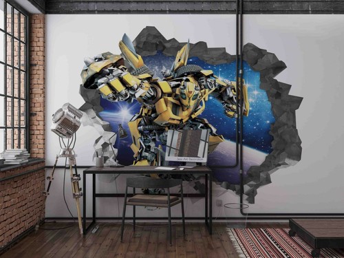 3D Transformers Bumblebee Space Wallpaper Wall Murals Removable Wallpaper 291 - Picture 3 of 4