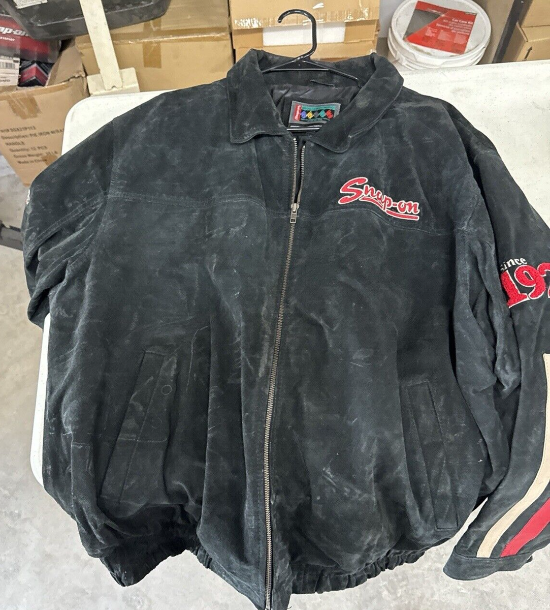 Snap-On Tools Black Suede Leather Jacket 1920's 2008 Edition 2XL