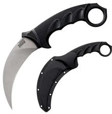 Cold Steel Tiger 3.75" AUS 8A Stone Washed Steel Griv-Ex Kray-ex Handle 49KST