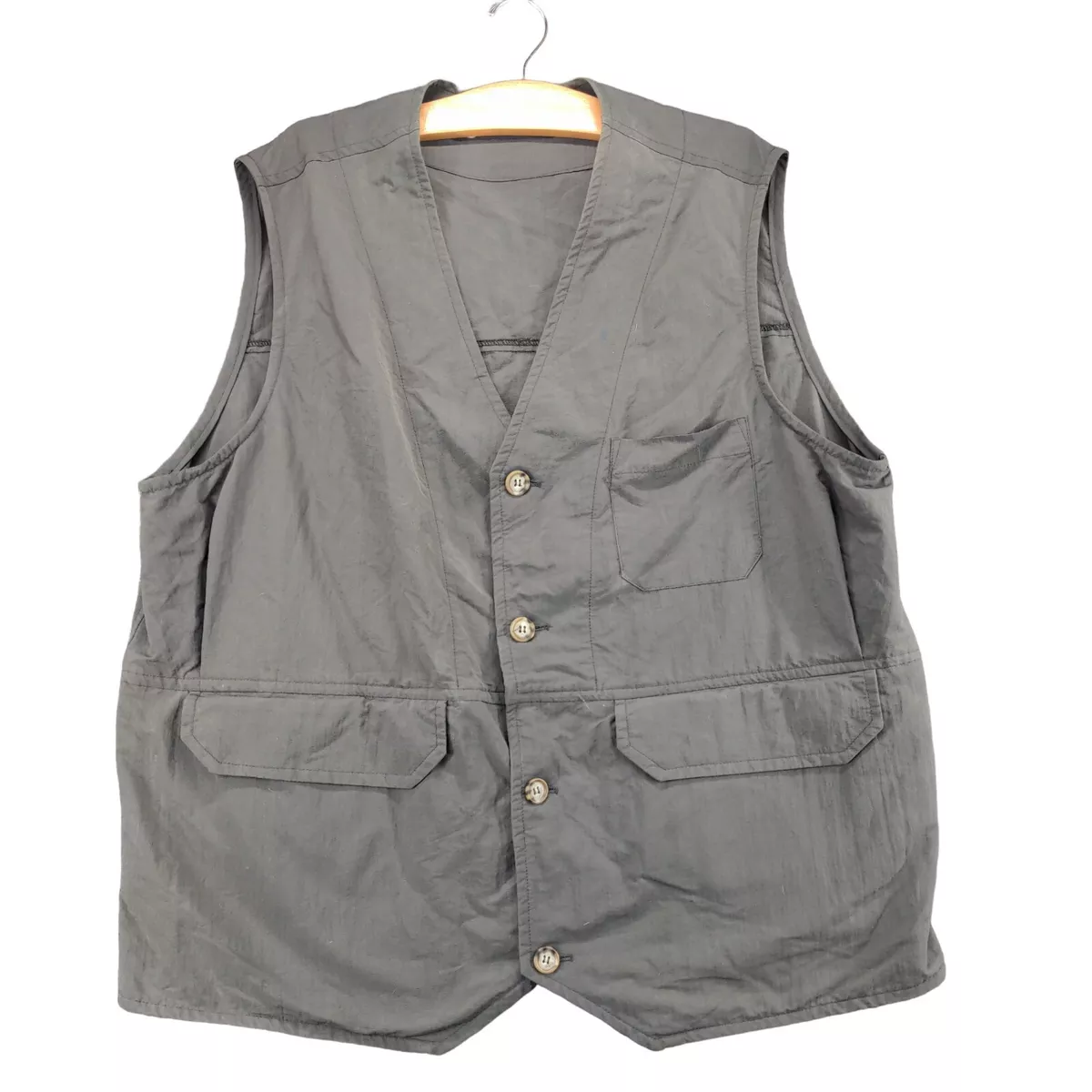 Concealed Carry Clothiers Vest Men's XL Sleeveless Flap Pocket Gray 100%  Cotton