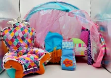 Groovy Girls Furniture Lot Canopy Bed Dreamtastic Plush Chair Manhattan Toy VTG
