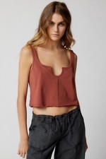Out From Under Urban Outfitters Ryder Notch Neck Tank Blouse Top Cotton M 257530
