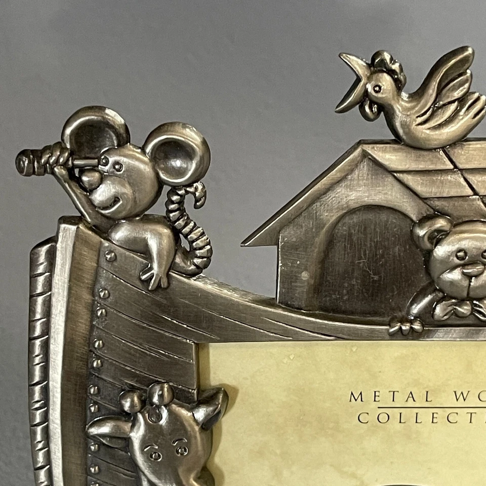 Marco de fotos arco Kenrich Noahs 5x5 metal fundido bebés animales guardería habitación infantil Foto 3 de 4