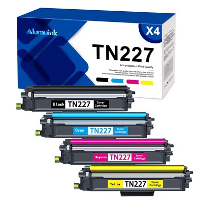 4Pack TN227(BK/C/M/Y) TN223 Toner Cartridge Compatible for Brother HL-L3290CDW