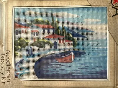 COLLECTION D ART Printed needlepoint tapestry kits With Floss 20x25 Cm Rto Sea Cove