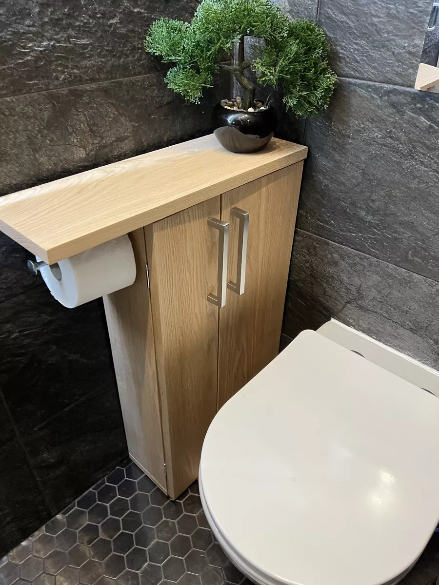 Wooden toilet 2024 brush holder