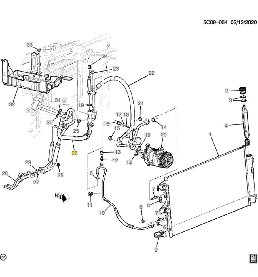 A/C Refrigerant Exchanger with Stud Cadillac Escalade Chevrolet Tahoe GMC Yukon - Image 2 of 4