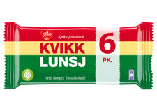 6 x Norwegian Milk Chocolate Kvikk Lunsj from Freia 47 grams - Made since 1937