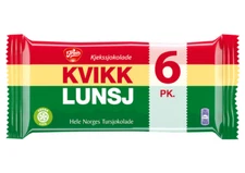6 x Norwegian Milk Chocolate Kvikk Lunsj from Freia 47 grams - Made since 1937