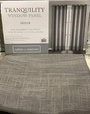 🧷 Tranquility Faux Canvas Sheer Grommet Window Panel, 54x84 Inches🆕