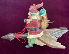 Vaugn & Rawson 1998 HOUSE of HATTEN Santa Riding a Canadian Goose ORNAMENT