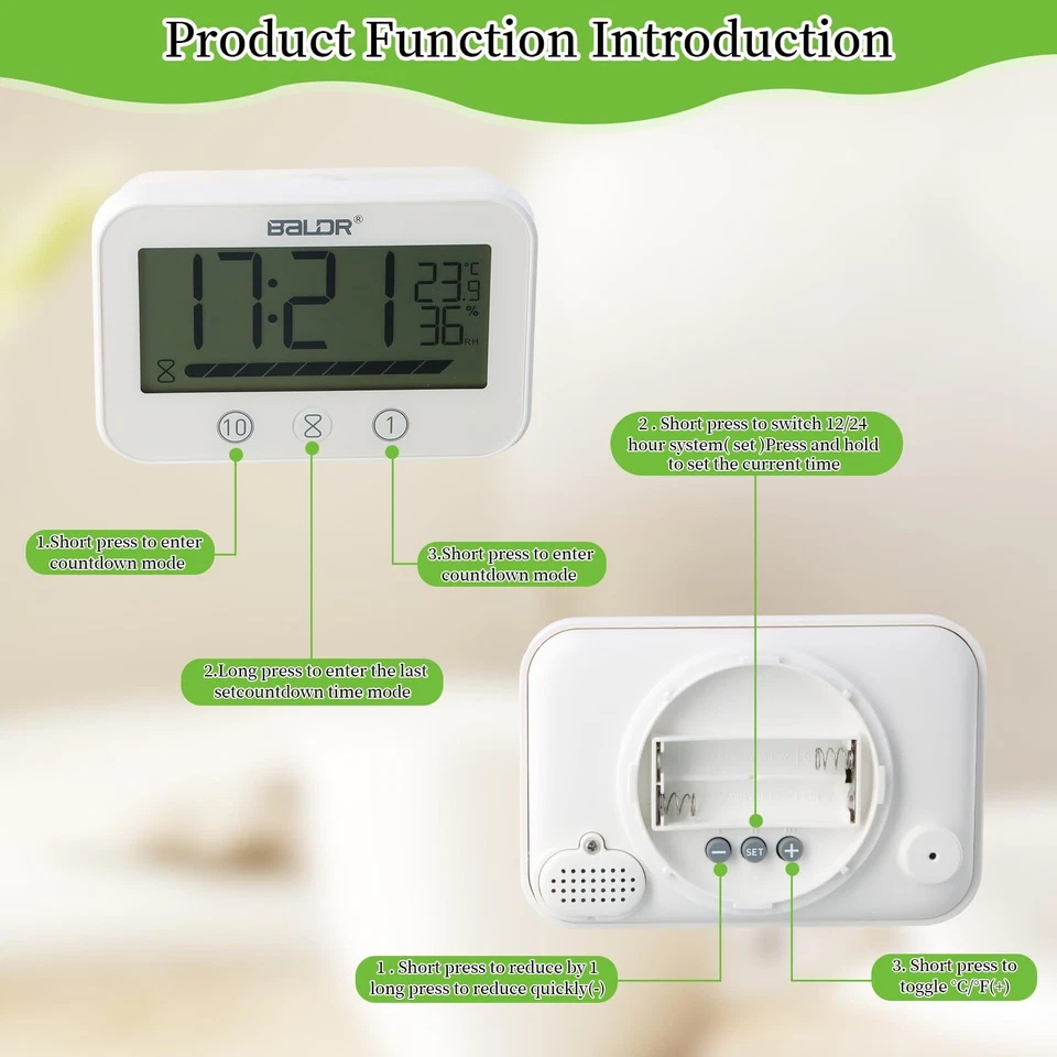 Horloge de Douche Salle de Bain Horloge de Douche Horloge Imperméable Horloge... - Photo 3/4