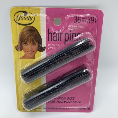 Vintage Goody Hair Pins Inch Black Metal Updo Clips Upsweep Set